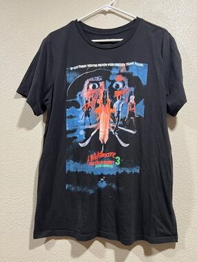A Nightmare on Elm Street 3 Graphic Tee - Black with Blue & Red Print